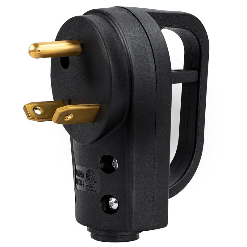 Rvhouse 30 Amp RV Replacement Plug ETL Listed 125 Volt Heavy Duty Male NEMA TT-30P Ergonomic Grip Handle for RV Trailer Caravan Camper (30A Male Plug) - Image 1